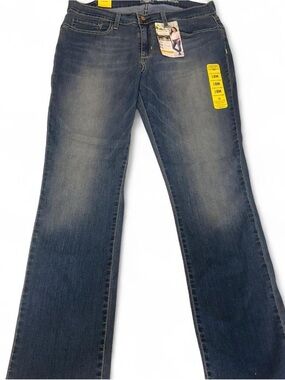Signature by Levi Strauss Women's Mid/Dark Blue Straight-Leg Jeans